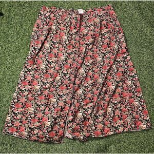 Vintage White Stag Womens Skirt Plus 24W Floral Colorful Button Pockets